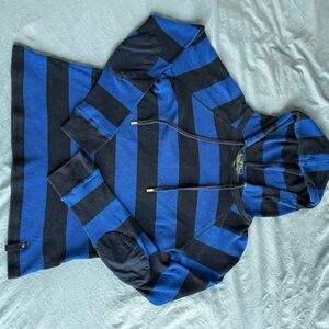 Ralph Lauren Blue and Black Striped Hoodie